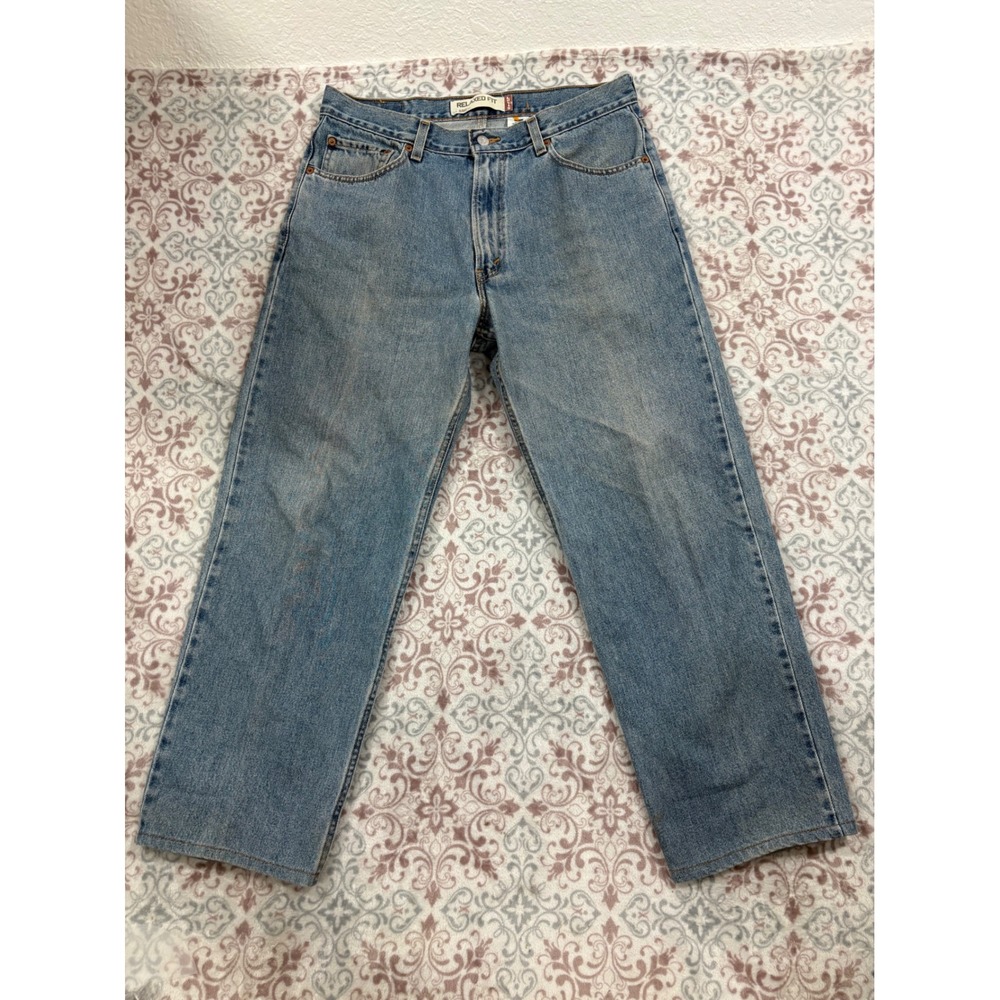Levis 550 Relaxed Fit Jeans Medium Wash Denim W34 L30 Mens Classic Tapered Leg